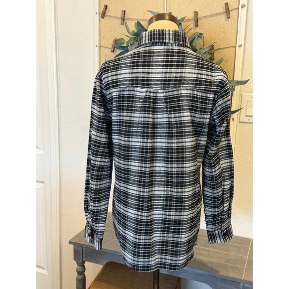 BRANDY MELVILLE black/white Flannel Button Down Shirt - Picture 4 of 9